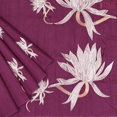 Tyrain Purple Kosa Embroidery Saree