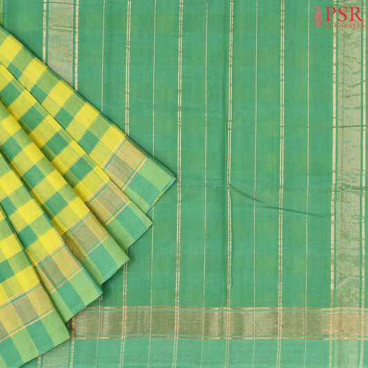 Green & Yellow Kovai Cotton Saree