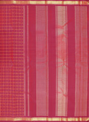 Dark Ruby Pink Kanchipuram Silk Saree