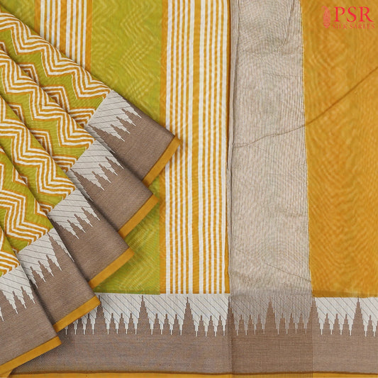 Olive Yellow Silk Cotton Saree