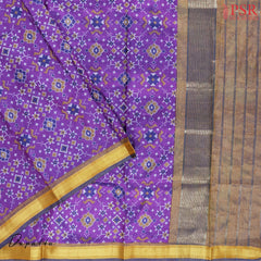 Iris Violet Soft Patola Silk Cotton Dress Material
