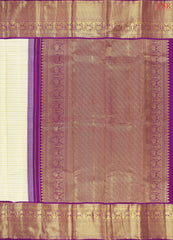 Cream Beige Kanchipuram Jacquard Silk Saree