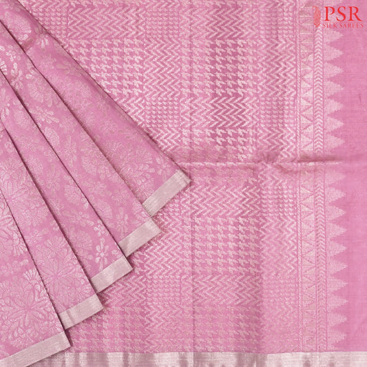 Carnation Pink Tissue Soft Silk Saree