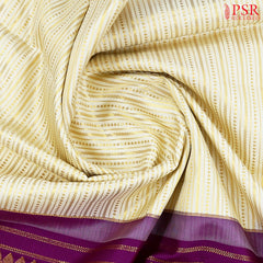 Cream Beige Kanchipuram Jacquard Silk Saree