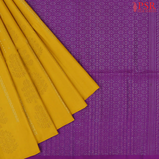 Mustard Yellow Soft Silk Saree