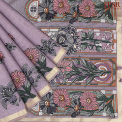 Dark Lavender Ghicha Cotton Saree