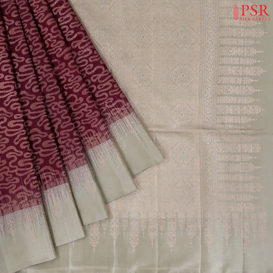 Rosewood Brown Soft Silk Saree