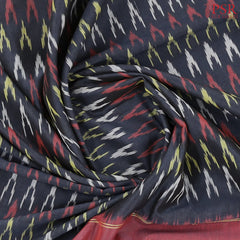 Charcoal Blue Ikkat Cotton Saree