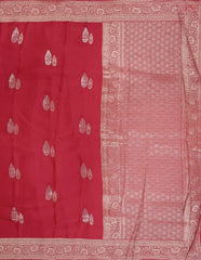 Hot Pink Banarasi Habutai Satin Saree