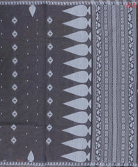 Charcoal Grey Kovai Cotton Saree