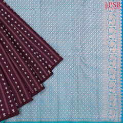 Dark Burgundy Kanchipuram Silk Saree