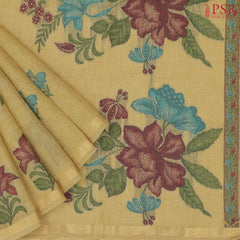 Mustard Yellow Ghicha Cotton Saree