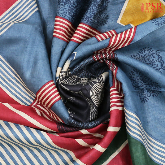 Multicolor Kadhi Tussar Silk Saree