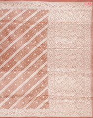 Coral Pink Semi Kora Summer Silk Saree