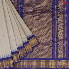 Tussar Beige Gadwal Silk Saree
