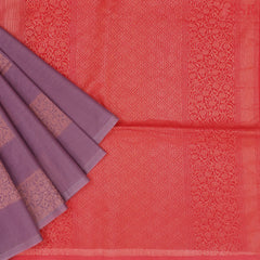 Mauve Purple Semi Silk Cotton Saree