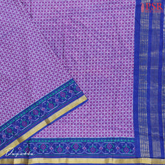 Navy Blue Soft Patola Silk Cotton Dress Material
