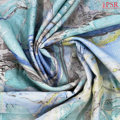 Turquoise Blue Silk Cotton Saree