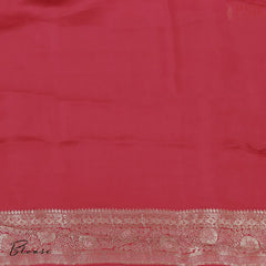 Hot Pink Banarasi Habutai Satin Saree
