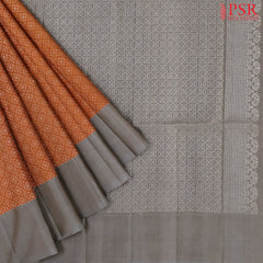 Burnt Orange Soft Silk Saree