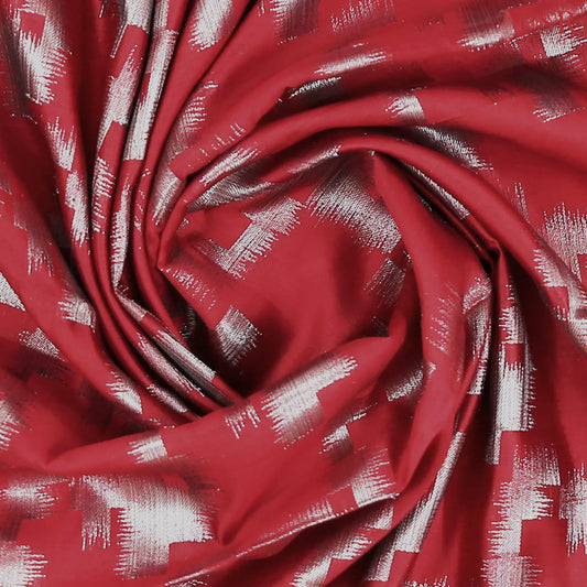 Crimson Red Chiniya Silk Saree
