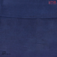 Off White & Blue Chanderi Silk Cotton Saree