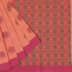 Coral Orange Kovai Cotton Saree
