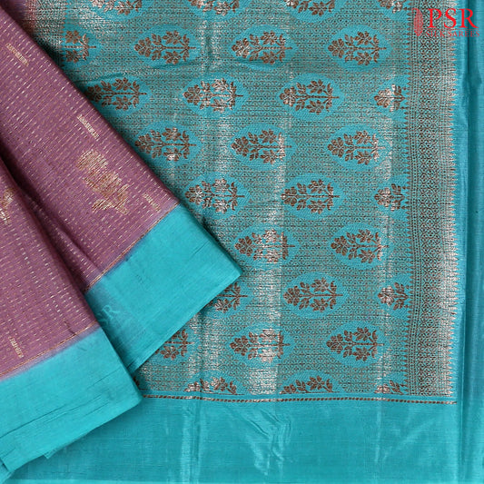 Tyrian Purple Banaras Tussar Silk Saree