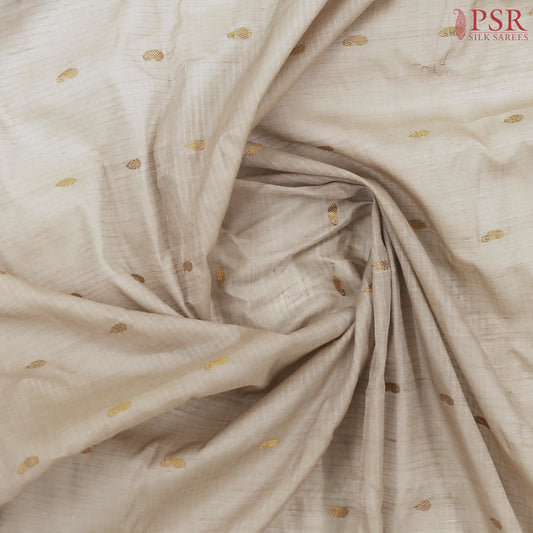 Tussar Beige Gadwal Silk Saree