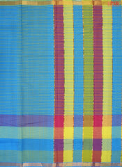 Blue Mangalagiri Cotton Saree