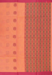 Coral Orange Kovai Cotton Saree