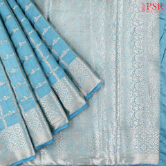 Maya Blue Chiniya Silk Saree