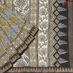 Blue & Mustard Jaipur Cotton Printed Saree