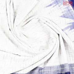 White Ikkat Cotton Saree
