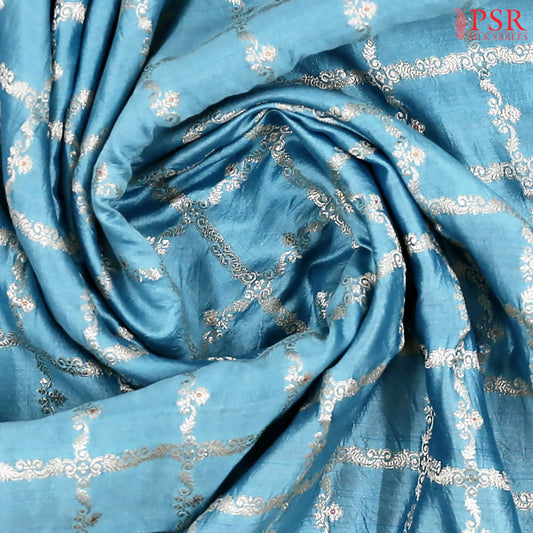 Maya Blue Chiniya Silk Saree