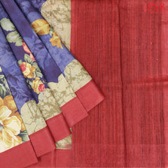 Spanish Violet Kadhi Tussar Silk Saree