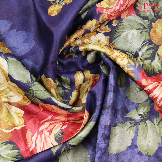 Spanish Violet Kadhi Tussar Silk Saree
