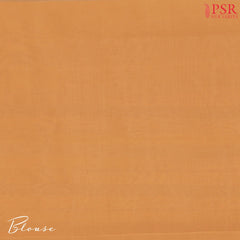 Beige & Orange Semi Chiniya Saree