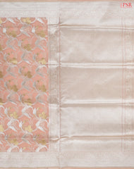 Pastel Peach Semi Kora Summer Silk Saree
