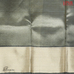 Dark Olive Printed Tissue Art Silk Saree