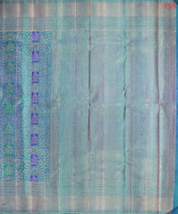 Peacock Blue Kanchipuram Jacquard Silk Saree
