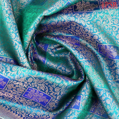 Peacock Blue Kanchipuram Jacquard Silk Saree
