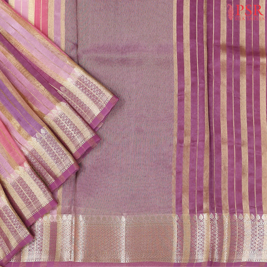 Dark Orchid Pink Semi Chiniya Saree