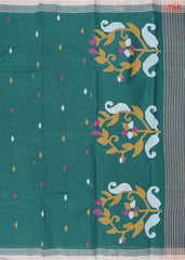 Teal Green Bengal Cotton Saree