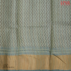 Sage Green & Grey Kadhi Tussar Silk Saree