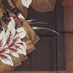 Tortilla Brown Kadhi Tussar Silk Saree