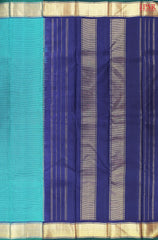 Teal Blue Kanchipuram Silk Saree
