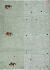 Sage Green Linen Saree