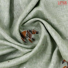 Sage Green Linen Saree