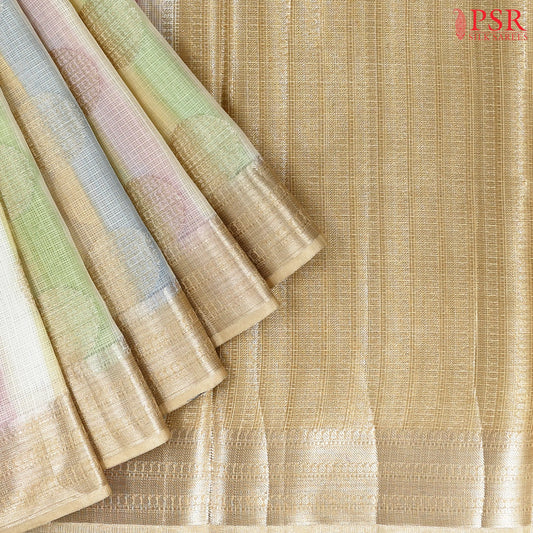 Beige & Multicolor Kota Saree